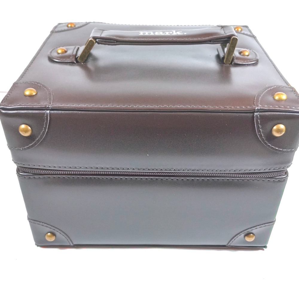 Vintage mark. by Avon Brown Trunk Cosmetic Case with Mirror & Pouch